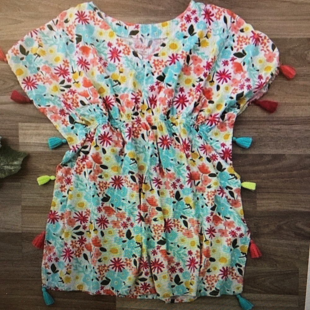 Floral Multicolor Tunic with Tassels